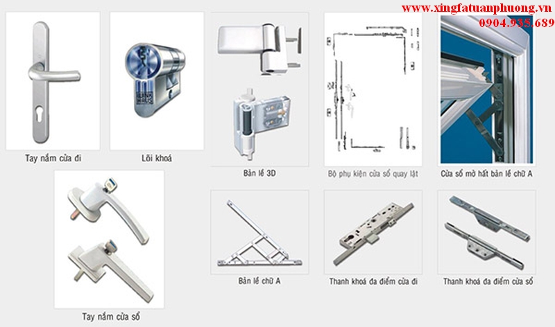 Phụ kiện roto cửa nhôm xingfa; 