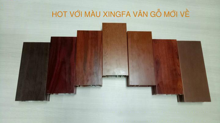 cửa nhôm xingfa vân gỗ